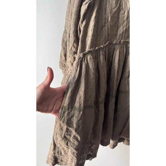 Pilcro Anthropologie Long Sleeve Mock Kneck Swing Dress Boho Cotton Mini S - Picture 5 of 8